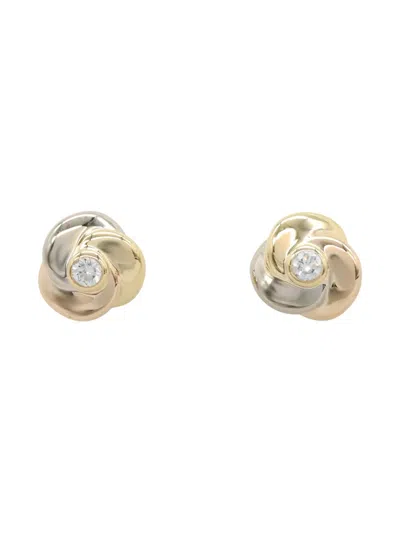 Pre-owned Cartier 2010s 18k Gold Trinity Diamond Earrings