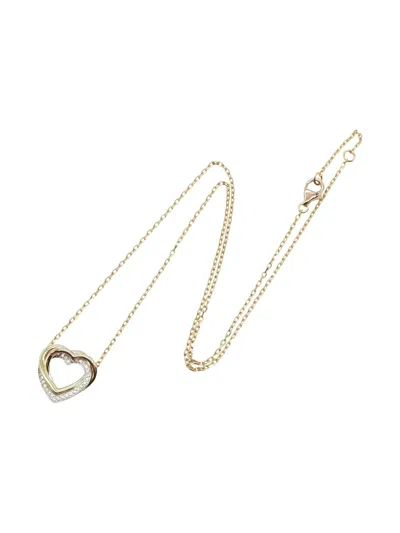 Pre-owned Cartier 2010s 18k Gold Trinity Heart Diamond Necklace