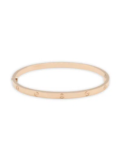 Pre-owned Cartier 2010s 18k Love Breath Sm Rose Gold Screw Bracelet In Pink
