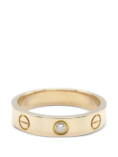 Pre-owned Cartier 2010s 18k Pink Gold Mini Love Diamond Ring