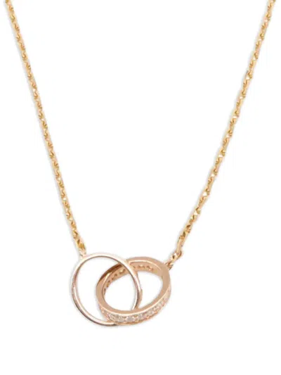 Pre-owned Cartier 2010s 18k Rose Gold Baby Love Diamond Necklace