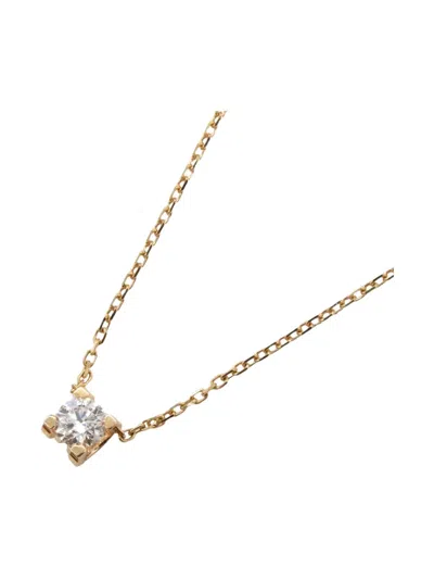 Pre-owned Cartier 2010s 18k Rose Gold C De  Diamond Necklace