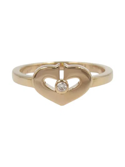 Pre-owned Cartier 2010s 18k Rose Gold C Heart Diamond Ring