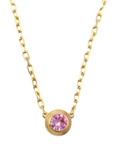 Pre-owned Cartier 2010s 18k Rose Gold Damour Pink Sapphire Necklace