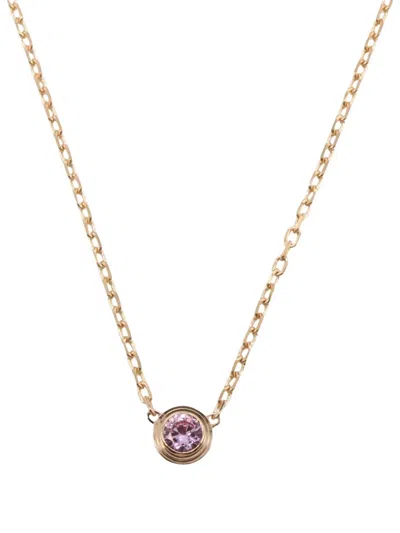 Pre-owned Cartier 2010s 18k Rose Gold Damour Pink Sapphire Necklace