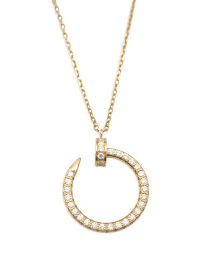 Pre-owned Cartier 2010s 18k Rose Gold Juste Un Clou Diamond Necklace