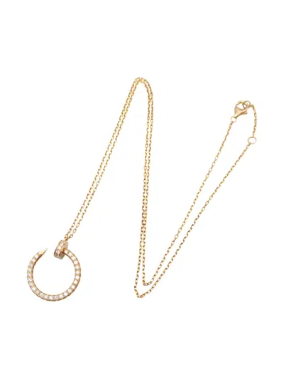 Pre-owned Cartier 2010s 18k Rose Gold Juste Un Clou Diamond Necklace