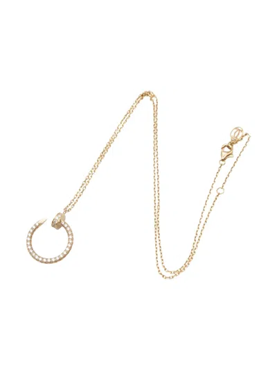 Pre-owned Cartier 2010s 18k Rose Gold Juste Un Clou Diamond Necklace