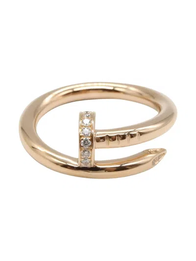 Pre-owned Cartier 2010s 18k Rose Gold Juste Un Clou Diamond Ring In Pink
