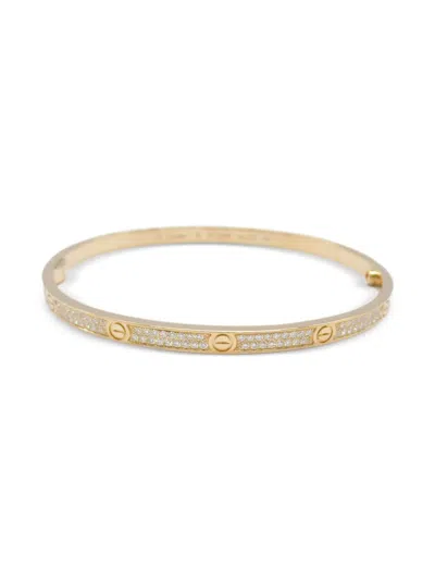 Pre-owned Cartier 2010s 18k Rose Gold Love Breath Sm Diamond Bracelet In 粉色