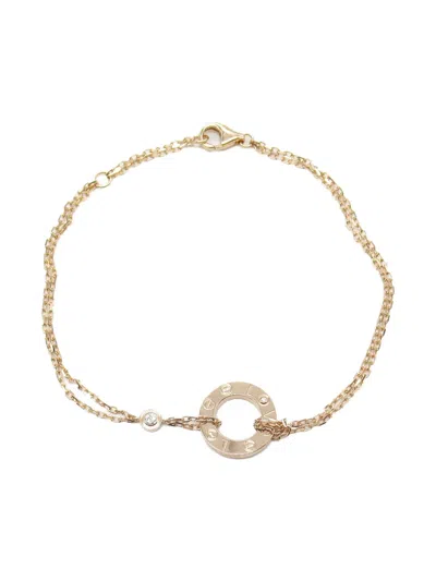 Pre-owned Cartier 2010s 18k Rose Gold Love Circle Diamonds Bracelet