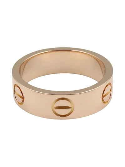 Pre-owned Cartier 2010s 18k Rose Gold Love Ring In Pink