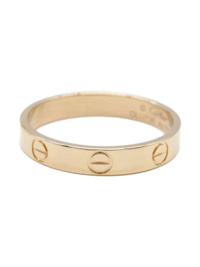 Pre-owned Cartier 2010s 18k Rose Gold Mini Love Ring In Yellow