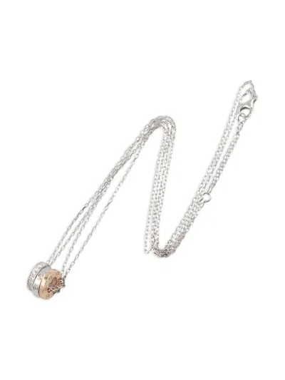 Pre-owned Cartier 2010s 18k White Gold And 18k Rose Gold Diamond Necklace In Silver