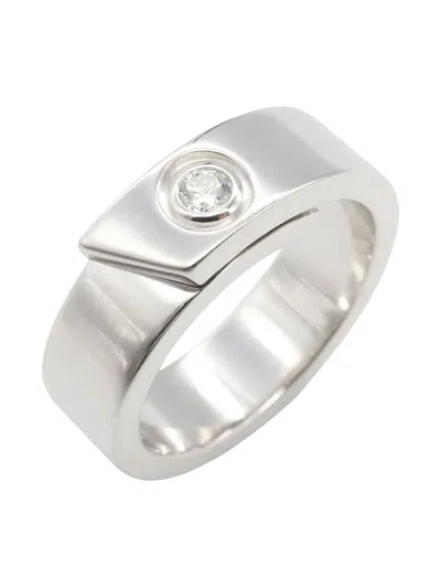 Pre-owned Cartier 2010s 18k White Gold Anniversary Diamond Ring In Silver