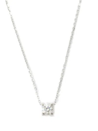 Pre-owned Cartier 2010s 18k White Gold C De  Diamond Necklace In 银色
