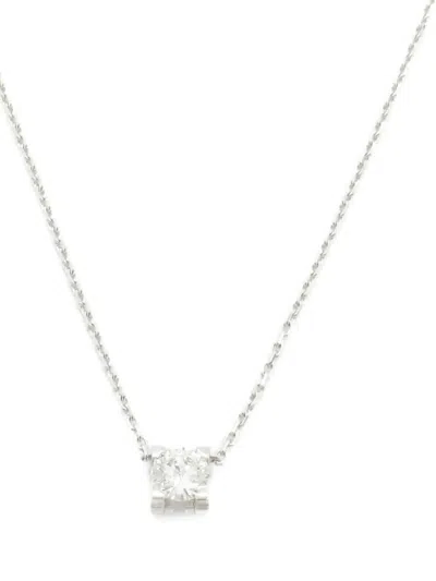Pre-owned Cartier 2010s 18k White Gold C Diamond Necklace In 银色