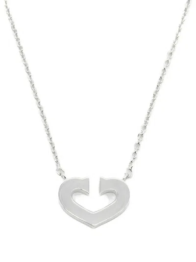 Pre-owned Cartier 2010s 18k White Gold C Heart Necklace