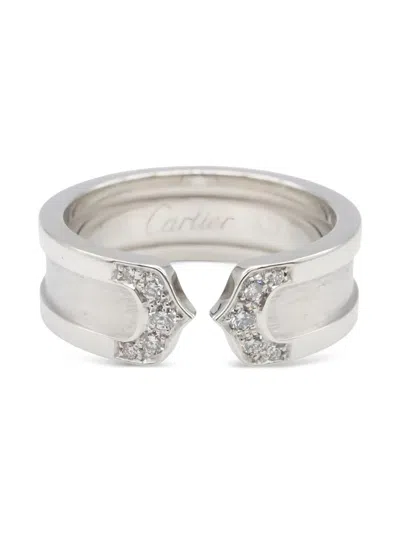 Pre-owned Cartier 2010s 18k White Gold C2 Diamond Ring In Silver
