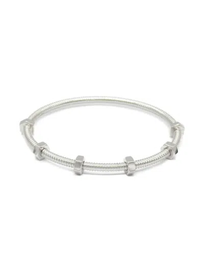 Pre-owned Cartier 2010s 18k White Gold Écrou De  Bracelet In 银色