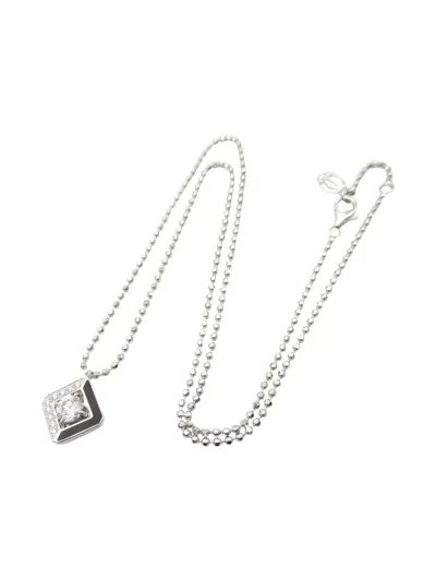 Pre-owned Cartier 2010s 18k White Gold Gallantry Diamond Necklace In Silver