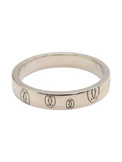 Pre-owned Cartier 2010s 18k White Gold Happy Birthday Ring In Silver
