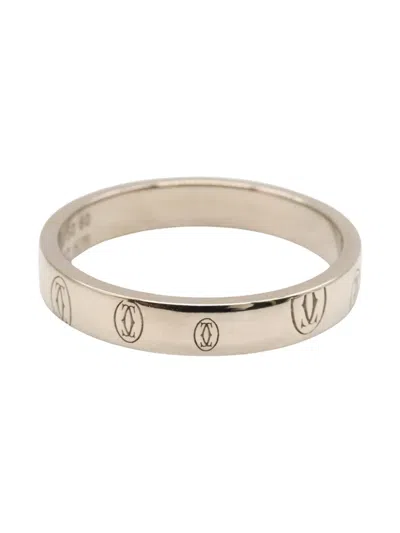 Pre-owned Cartier 2010s 18k White Gold Happy Birthday Ring In Silver