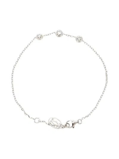 Pre-owned Cartier 2010s 18k White Gold Légers De Diamond Bracelet In Silver