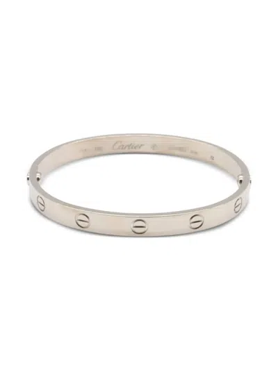 Pre-owned Cartier 2010s 18k White Gold Love Breath Bracelet In Silver