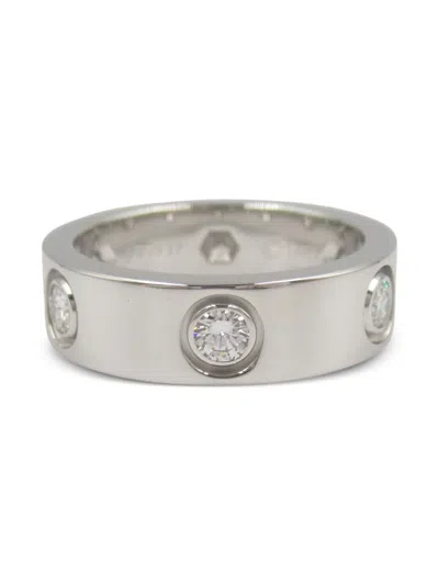Pre-owned Cartier 2010s 18k White Gold Love Diamond Ring In Silver