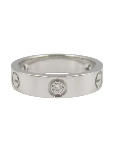Pre-owned Cartier 2010s 18k White Gold Love Diamond Ring In Silver