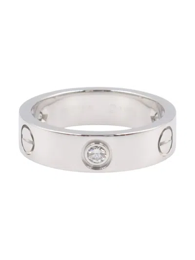 Pre-owned Cartier 2010s 18k White Gold Love Diamond Ring In Silver