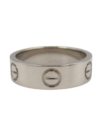 Pre-owned Cartier 2010s 18k White Gold Love Ring In Silver
