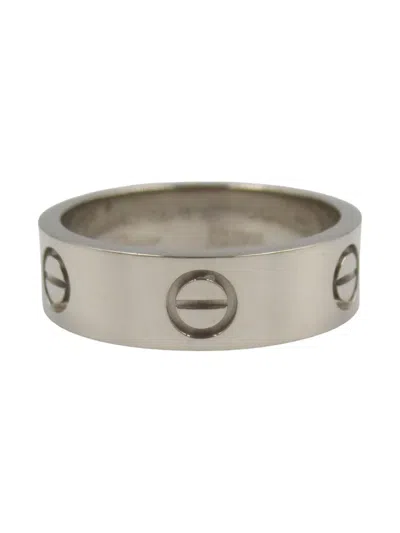 Pre-owned Cartier 2010s 18k White Gold Love Ring In Silver
