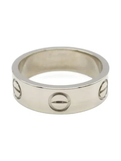 Pre-owned Cartier 2010s 18k White Gold Love Ring In Silver