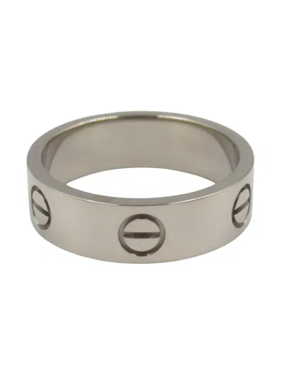Pre-owned Cartier 2010s 18k White Gold Love Ring In Silver