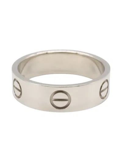 Pre-owned Cartier 2010s 18k White Gold Love Ring In Silver