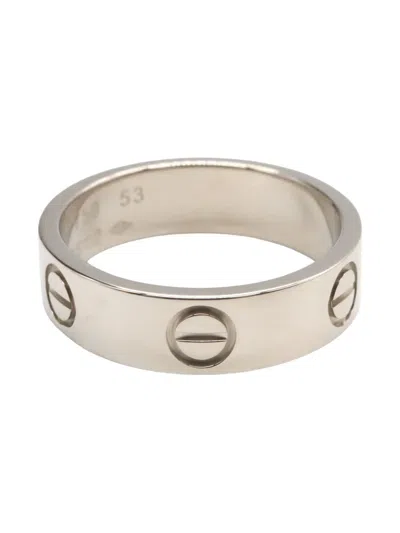 Pre-owned Cartier 2010s 18k White Gold Love Ring In Silver