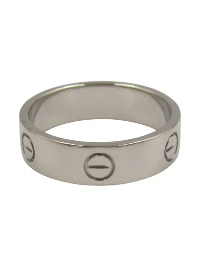Pre-owned Cartier 2010s 18k White Gold Love Ring In Silver