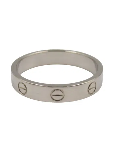 Pre-owned Cartier 2010s 18k White Gold Love Ring In Silver