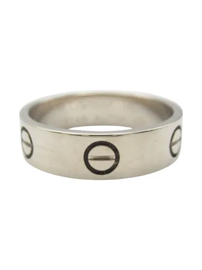 Pre-owned Cartier 2010s 18k White Gold Love Ring In Silver