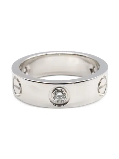 Pre-owned Cartier 2010s 18k White Gold Love Ring In Silver