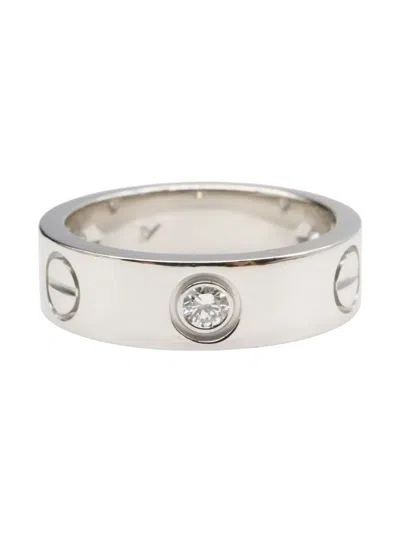 Pre-owned Cartier 2010s 18k White Gold Love Ring In Silver