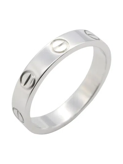 Pre-owned Cartier 2010s 18k White Gold Love Ring In Silver