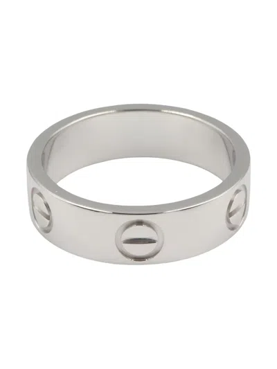 Pre-owned Cartier 2010s 18k White Gold Love Ring In Silver