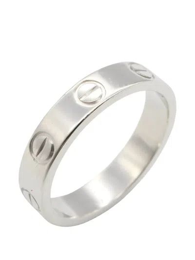 Pre-owned Cartier 2010s 18k White Gold Love Ring In Silver