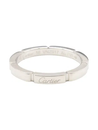 Pre-owned Cartier 2010s 18k White Gold Mailon Panthère Ring In Silver
