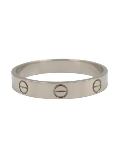 Pre-owned Cartier 2010s 18k White Gold Mini Love Ring In Gray
