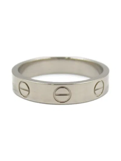 Pre-owned Cartier 2010s 18k White Gold Mini Love Ring In Silver