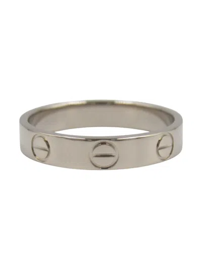 Pre-owned Cartier 2010s 18k White Gold Mini Love Ring In Silver